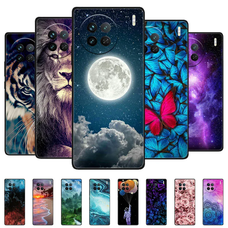 Per Vivo X90 Pro Plus Custodia Per Vivo X90 Pro Silicone Soft Marble Black Bumper Funda Coque Per Vivo X90 Pro Plus Protettivo