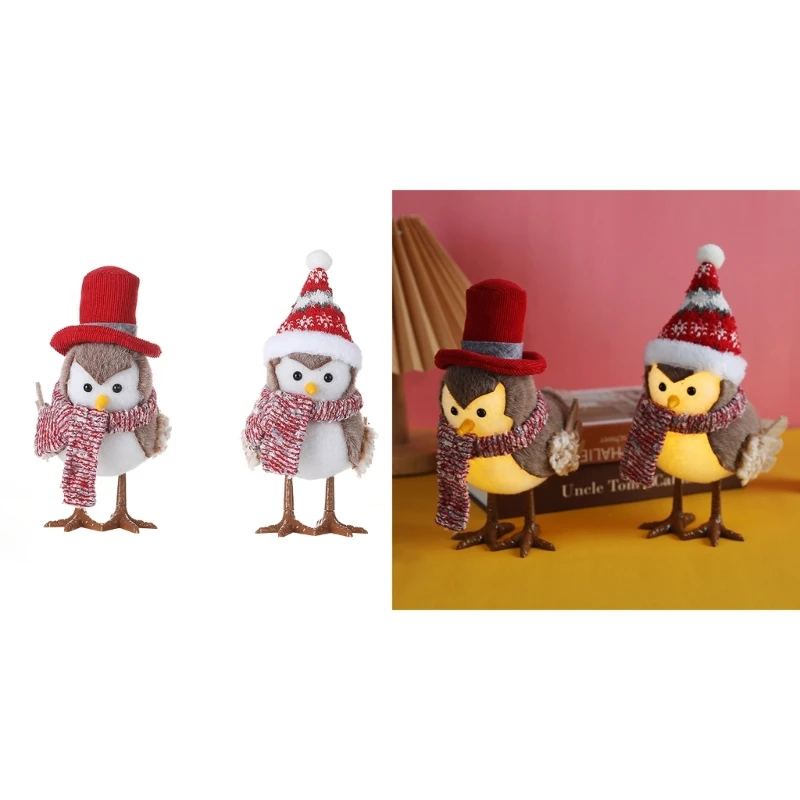 

Christmas Bird Dolls with Led Light Christmas Decorations Handmade Bird Ornament