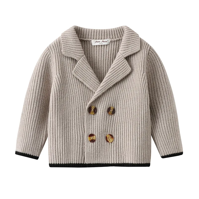 

Children's Sweater Autumn and Winter New Boys' Knit Suit Jacket Baby Double-breasted Lapel Cardigan Sweater