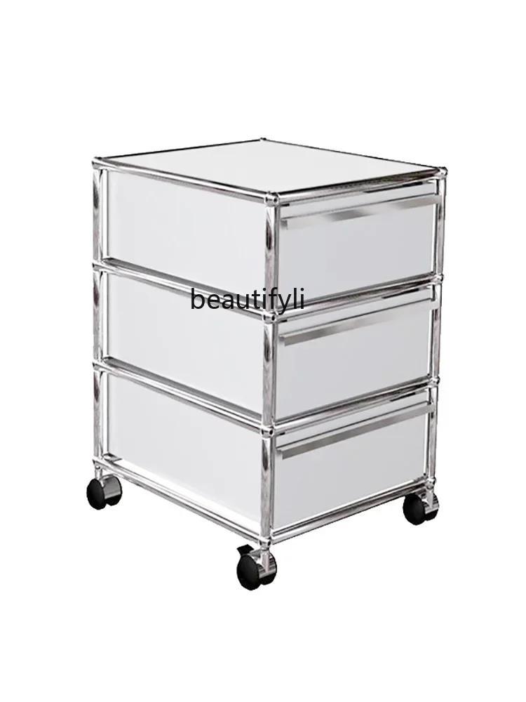 

Индивидуальный скандинавский простой настольный шкаф для файлов из нержавеющей стали многоуровневый компактный компьютерный шкаф с передвижными ящиками