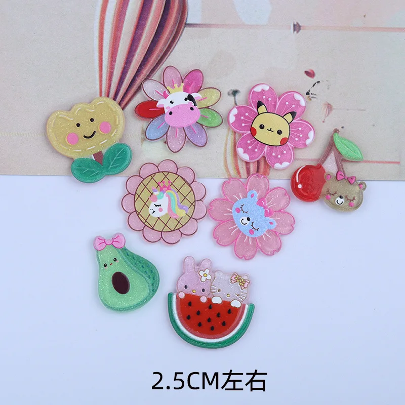

10pcs Mini Cute Cartoon Animal Flat Back Acrylic Patch Scrapbooking DIY Jewelry Phohe Case Craft Decoration Kawaii Accessories