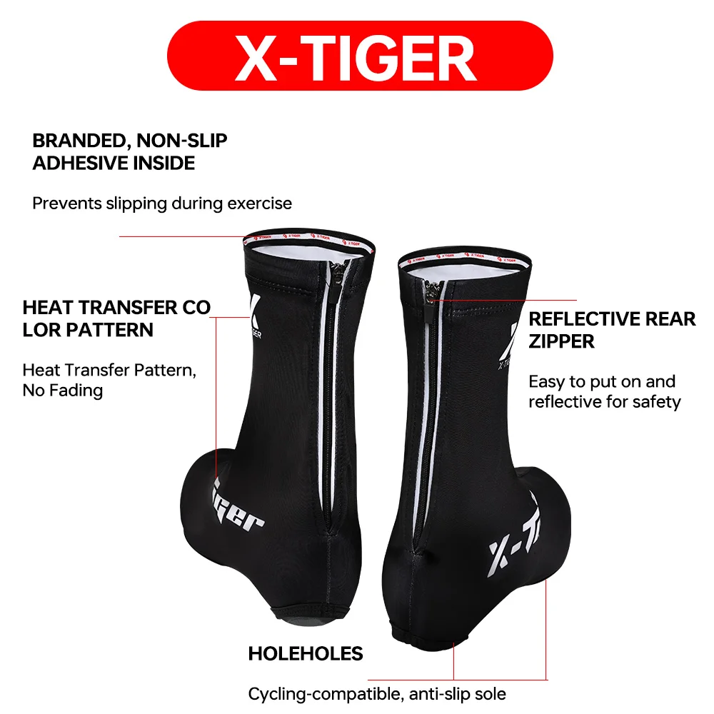 X-Tiger XM-DPXT-42701 Couvre-chaussures de cyclisme coupe-vent antidérapant - Image 2