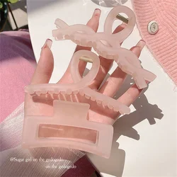 Simple Frosted Hair Claws Clear Jelly-colored Hair Clips for Women Girls Sweet Cute Headwear Summer Elegant Hair Accessories