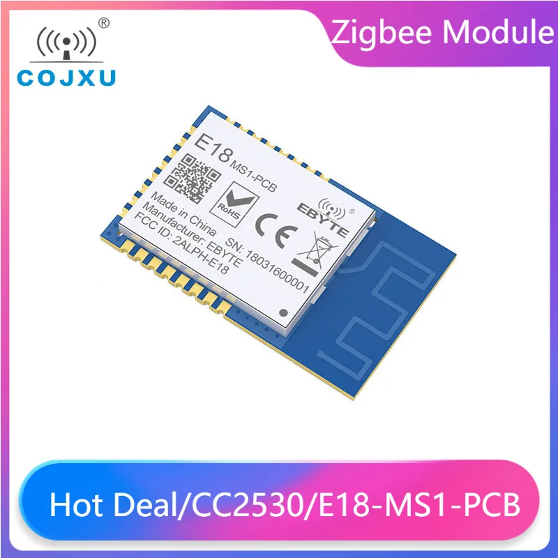 CC2530 Zigbee Module IO 2.4Ghz 2.5mW PCB Antenna IoT uhf Mesh Network Wireless Transceiver Transmitter Receiver  E18-MS1-PCB cojxu cc2630 zigbee 6lowpan wireless rf module 2 4ghz smd 500m wireless transceiver transmitter receiver e72 2g4m05s1a