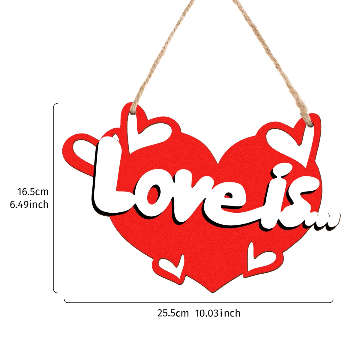 1PC, Valentine's day, red heart-shaped love decorative tag, Valentine's Day room decoration, wedding, wall decoration pendant