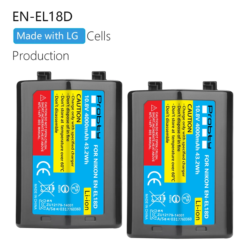 Batteria DSTE EN-EL18 Compatibile Per Nikon: 3200 MAh Per D4, D4S, D800 E D800E (Sostituto EN-EL18b/EN-EL18d) - 2