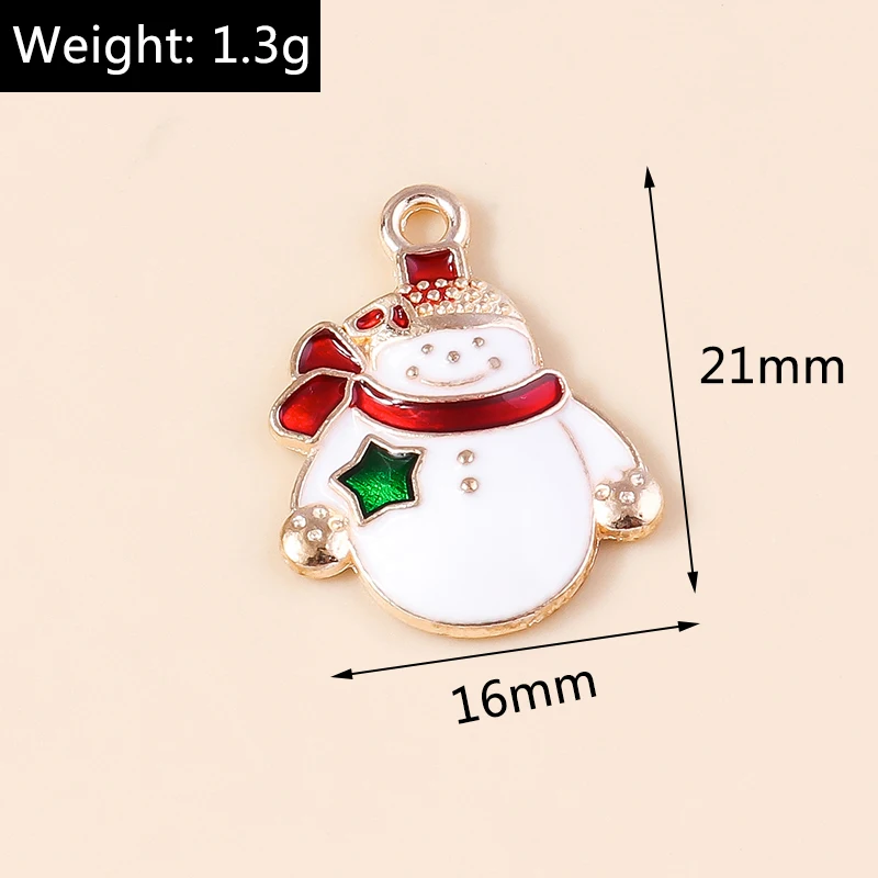 Duarte 20 Teile/los Nette Emaille Weihnachten Schneemann Charms Anhänger für Schmuck Machen Tropfen Ohrringe Halsketten DIY Handwerk Zubehör – Detail 7