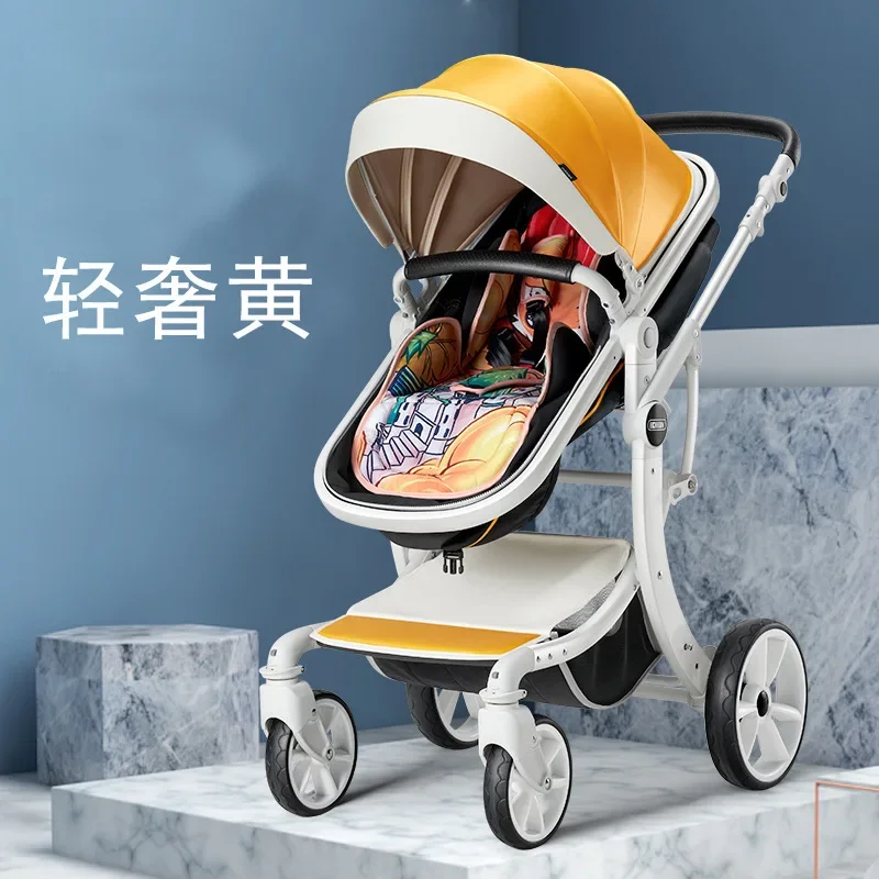 

Детская коляска с регулируемым наклоном, складная амортизационная коляска с высоким ландшафтом, детская коляска для новорожденных, новая рама X-type шага