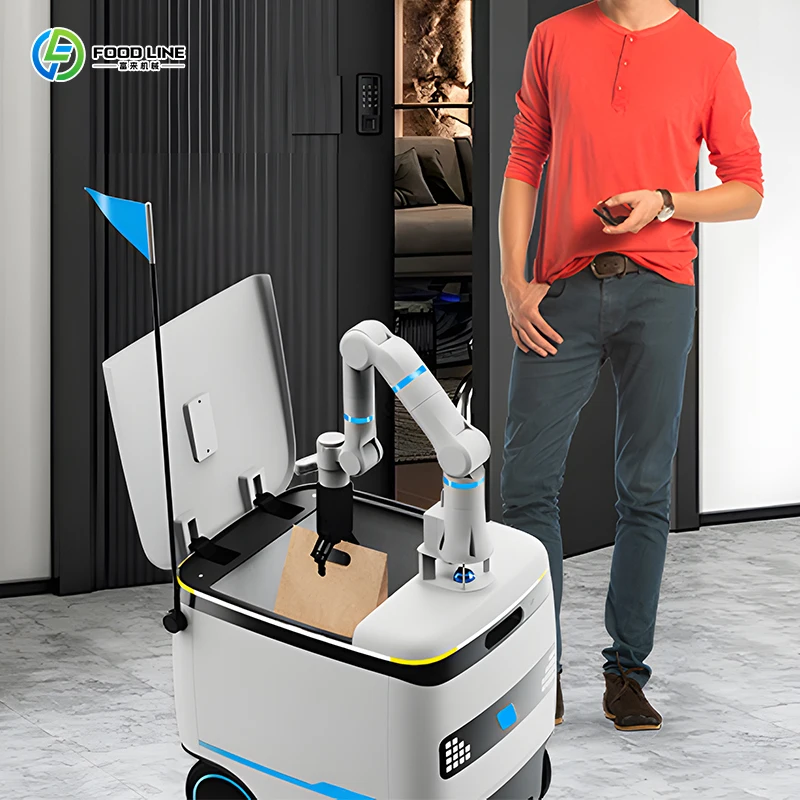 Robot di Consegna per Camere d'Albergo Personalizzato, Resistente agli Urti, Robot Intelligente Autonomo per Trasporto e Consegna Cibo - immagine 3