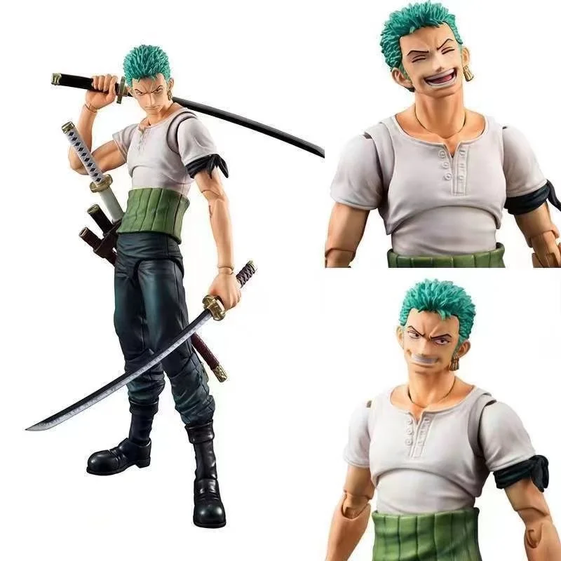 

ACG OP Nautical King 18cm Movable Roronoa Zoro Handpiece Three Knife Flow Model Toy Anime Doll Ornaments Gift Boys Gift