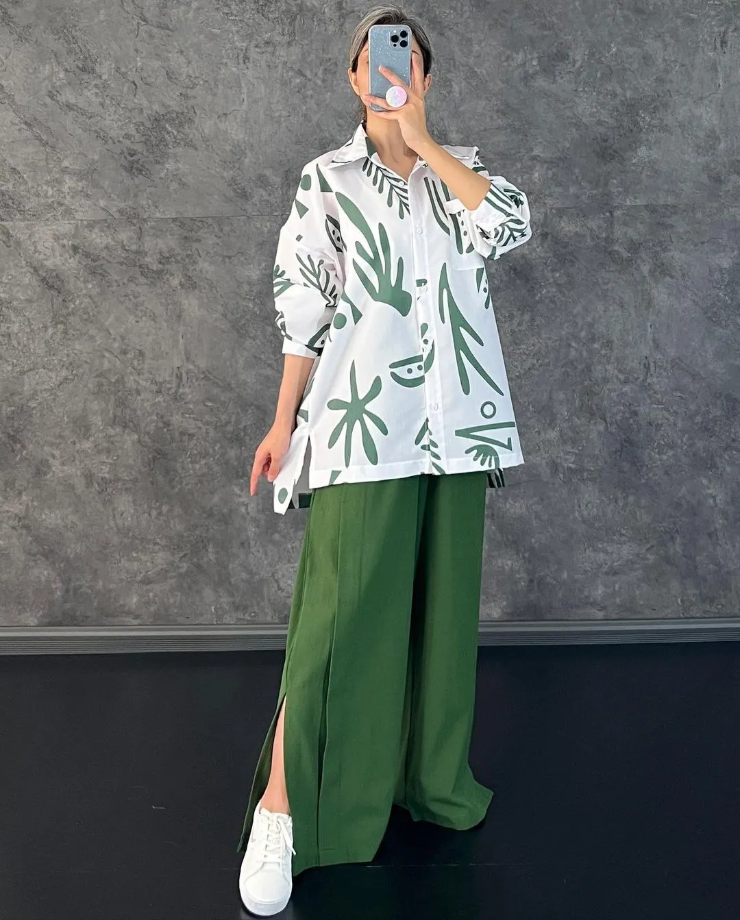

2023 New Womens Loungewear Set 2 Pieces Pleated Outfits Sweatsuits Casual Long Sleeve Button Down Shirt and Split Palazzo Pants