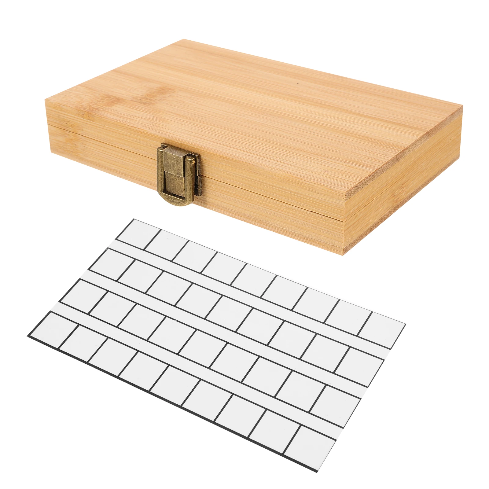 Bamboo Watercolor Paint Box Empty Box 36 Grid Outdoor Portable Color Solid Paint Nail Polish Color Palette paint tray color palette watercolor palette