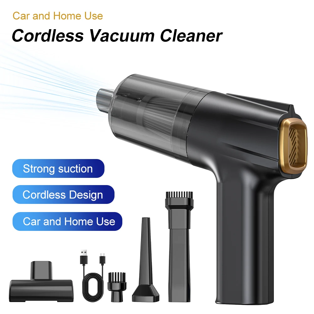 

Cordless Car Vacuum Cleaner Rechargeable Handheld Vacuum Brushless Motor Strong Power With LED USB Output For Car Home Office