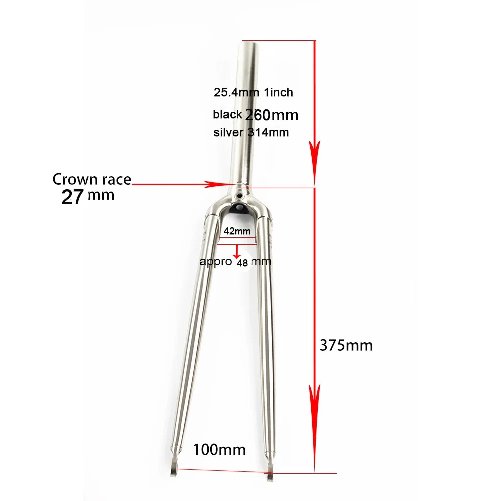 SILVEROCK Chrom 4130 Rennrad 700C Starre Gabel 1 zoll 25,4mm 1 "Sattel Rim Brems Threadless Lug Fahrrad gabeln Klassische – Detail 4