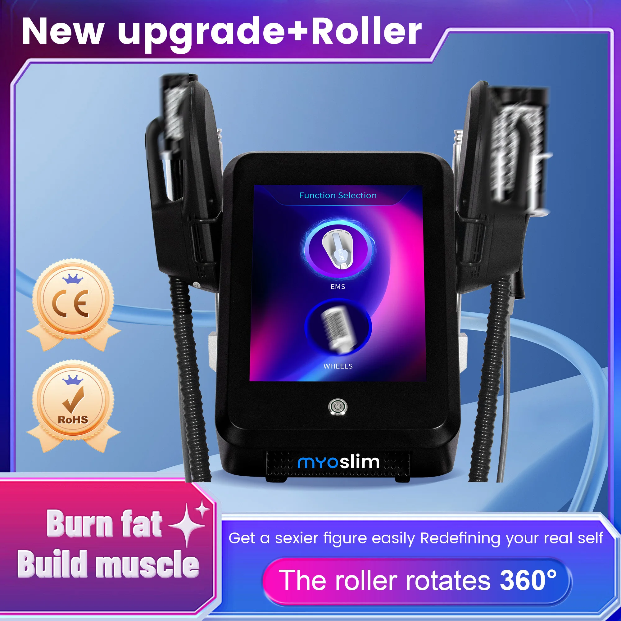 MYOslim Novo Rolo de Massagem a Vácuo com Esferas Internas 360 Graus para Celulite, Perda de Peso e Tonificação Muscular Corporal