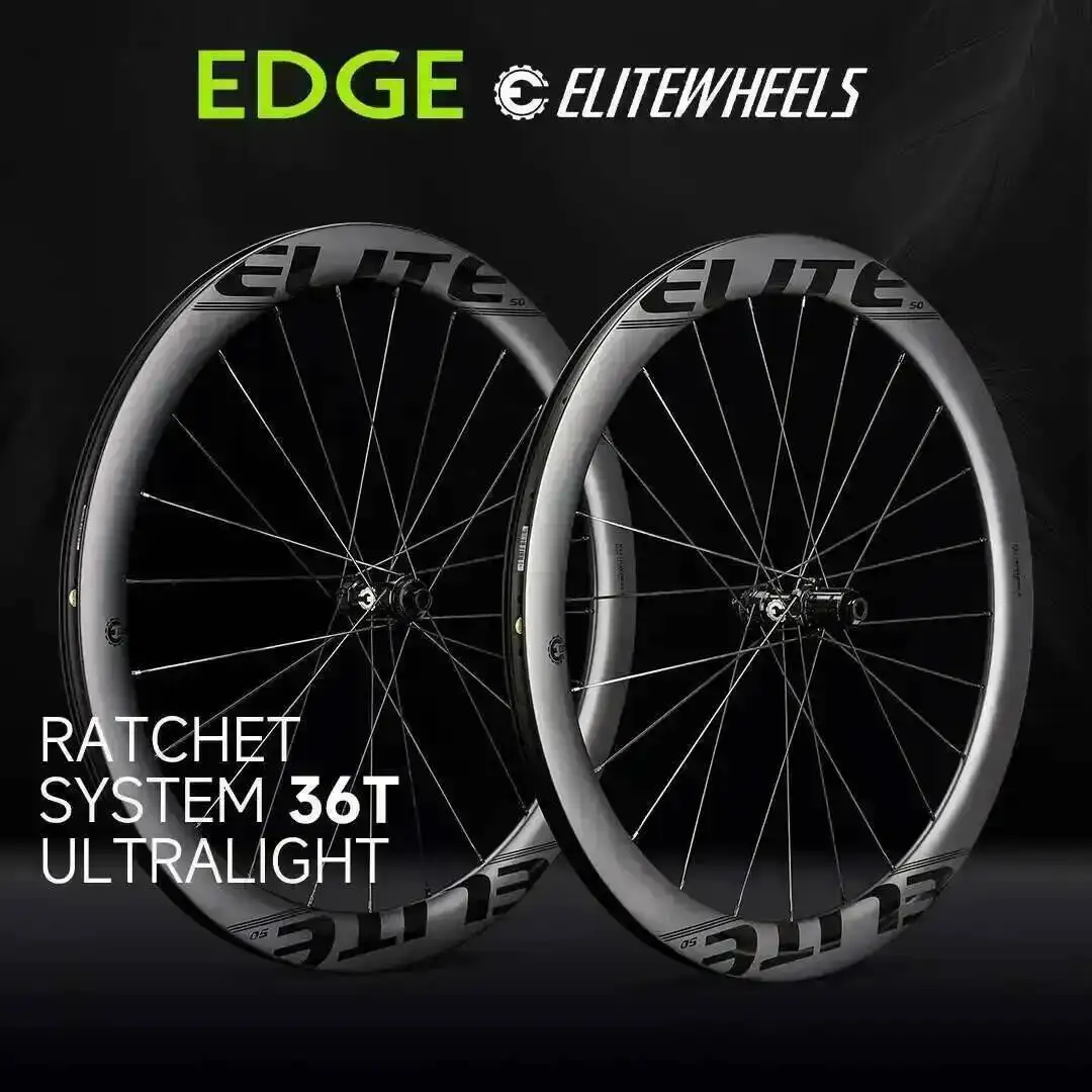 Elitewheels-カーボンディスクエッジホイールセット,1314g,ラチェット