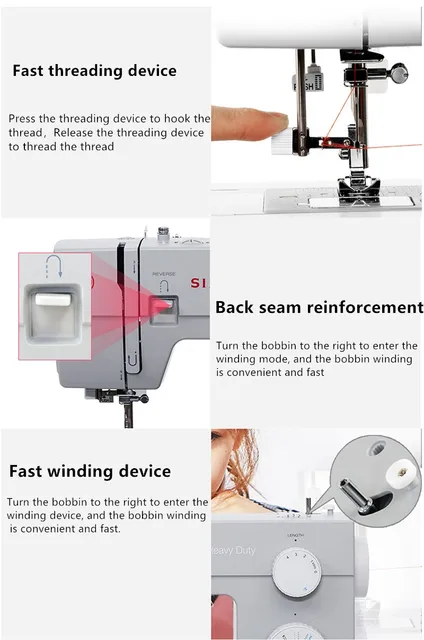 SINGER 4423 Heavy Duty Sewing Machine With Included Accessory Kit 90W  High-Power 23 Kinds Of Multifunctional Desktop Sew Trolley - AliExpress