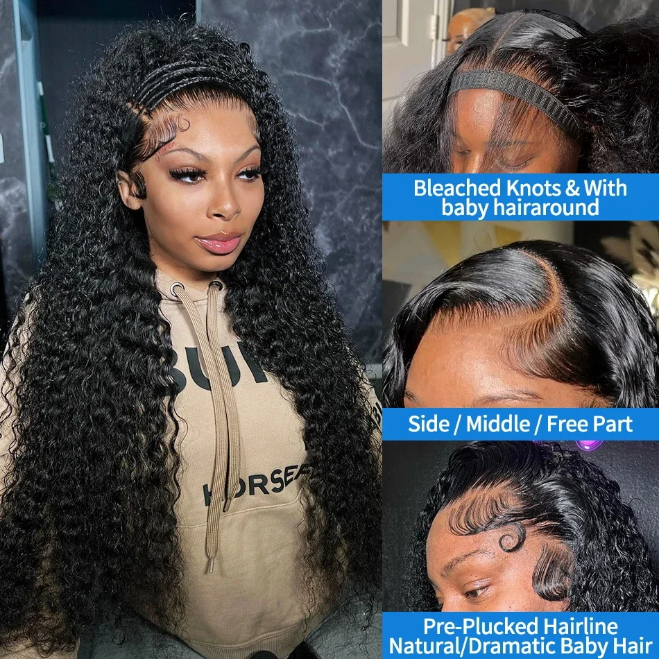 30 34 Inch Deep Wave Frontal Wig 13x4 13x6 Hd Lace Frontal Human Hair Wig Loose Curly Human Hair 360 Lace Front Wigs For Women