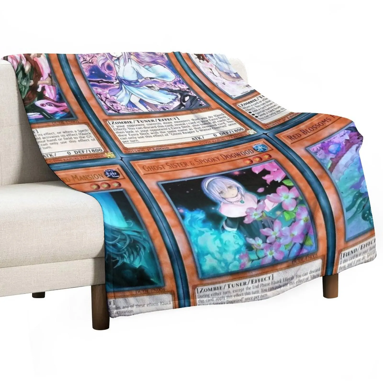 Ghost Girl Hand Traps Ash Blossom Joyous Spring Edit Throw Coperta Picnic Coperte Softest Extra Large