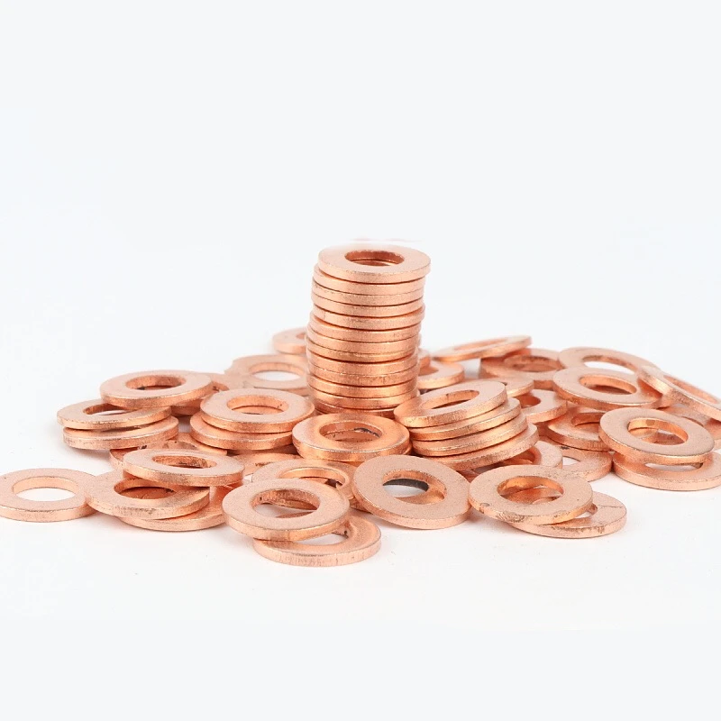 50PCS 7×15 7×13 Diesel Common Rail Injektor Düse Kupfer Dichtung Waschmaschine Kraftstoff Pumpe Kolben Reparatur werkzeug Dichtung Pad O Ring