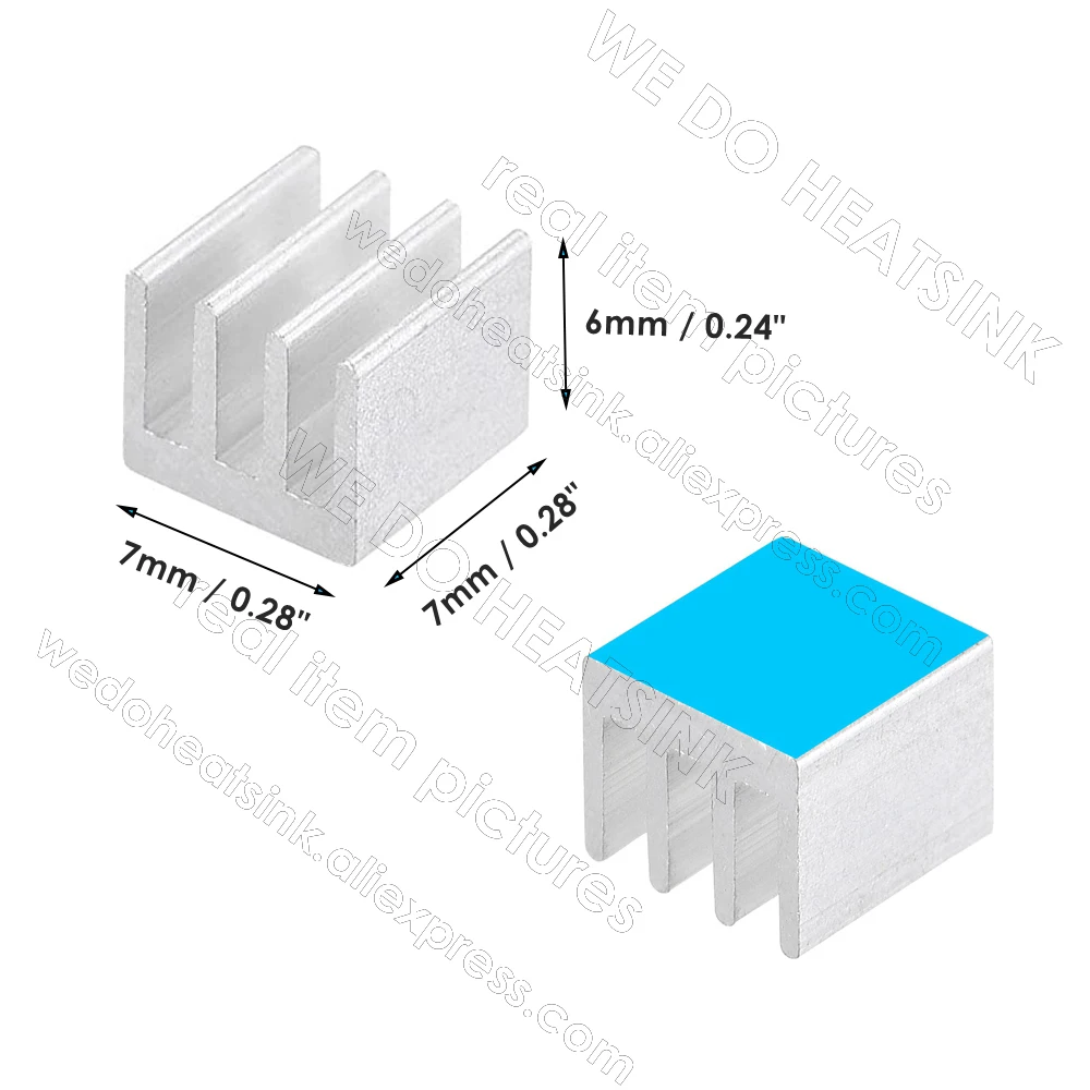Fazemos Dissipador de Calor Pequeno Dissipador de Calor de Alumínio Pequena Almofada Térmica Azul Faça Você Mesmo 12x7x6 mm 50 Pcs Lot - Imagem 5