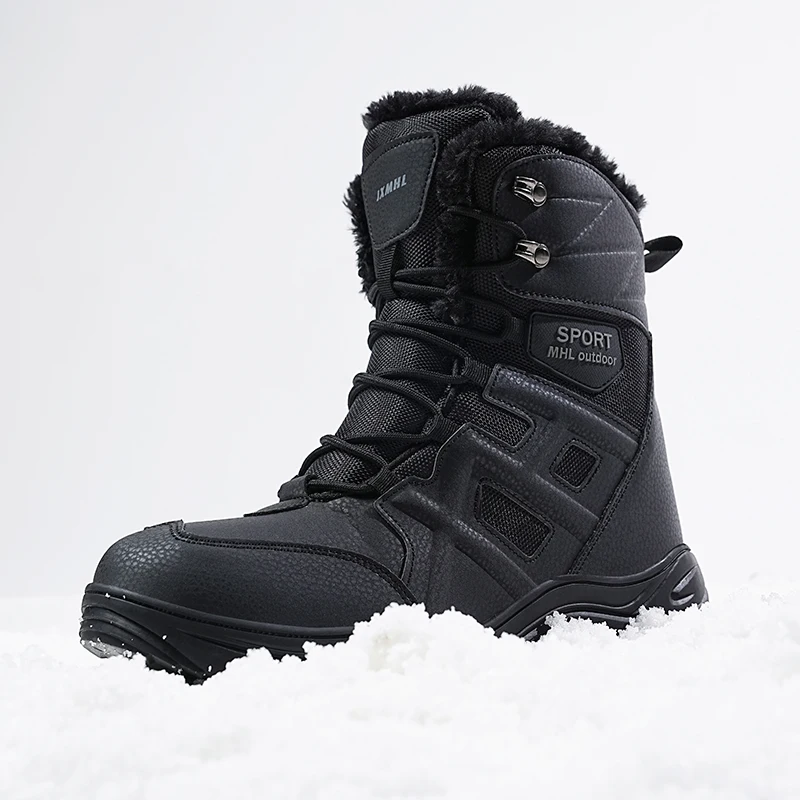 MensOutdoorBootsShortPlushWinterPlatformSnowBootsTactical