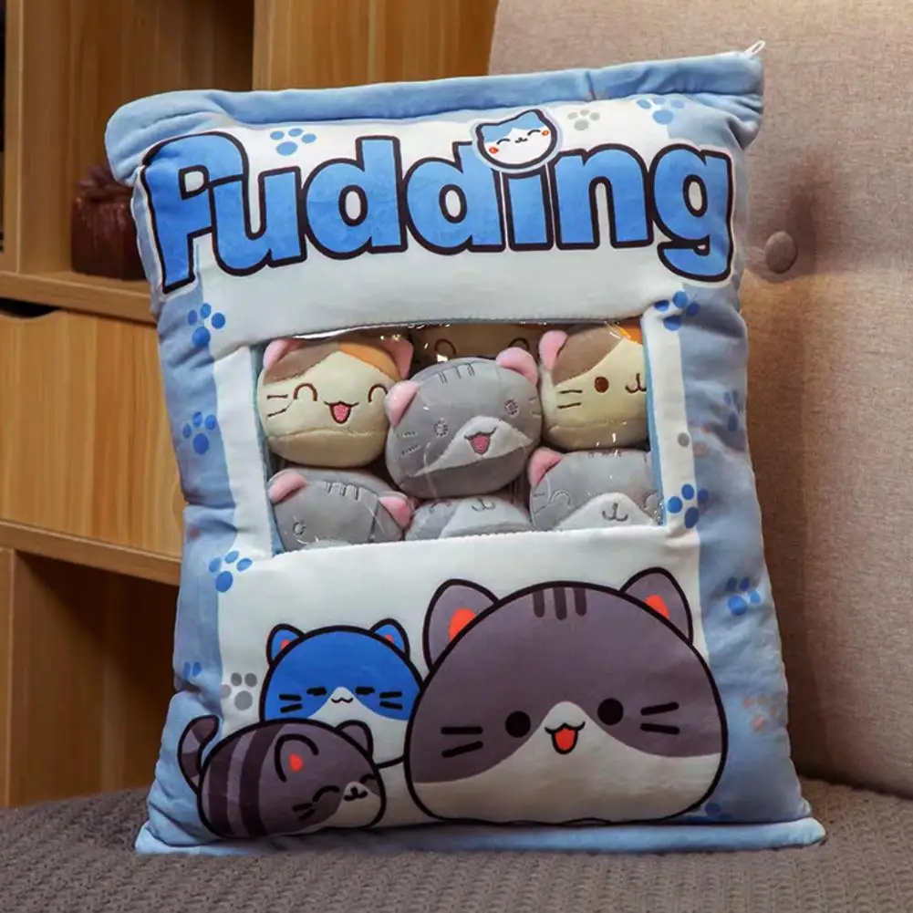 Cute Cat Snack Pillow Pudding Decorative, Stuffed Dolls With Cat Pudding Kawaii Toy Plush Plush Pillow Animal Gifts 5