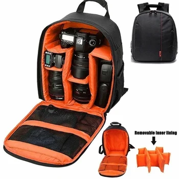 Borsa per fotocamera multifunzionale, zaino per fotocamera digitale, per fotografia all'aperto, leggero, impermeabile, di grande capacità, per Canon Sony