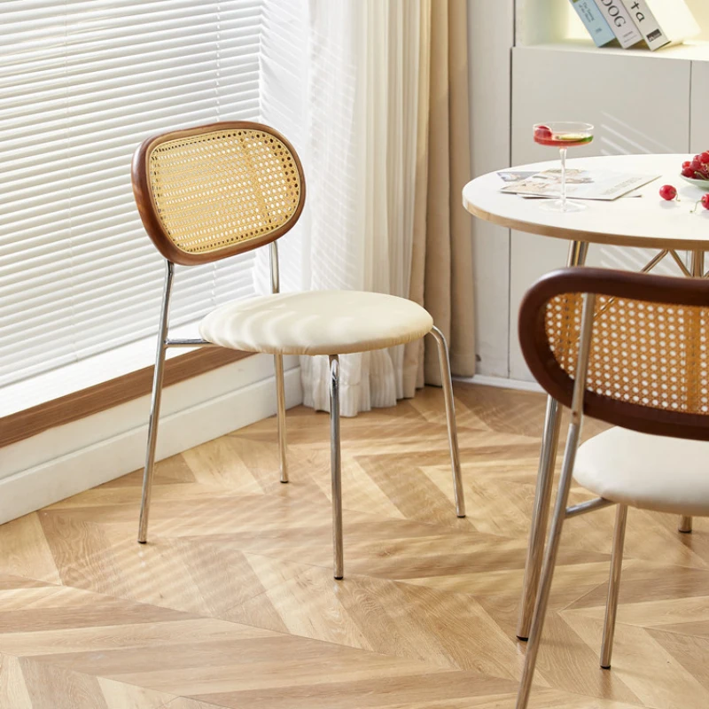 

Rattan Modern Dining Chairs Designer Salon Garden Wedding Vanity Chair Outdoor Balcony Sillas De Comedor Home Furniture CY50DC