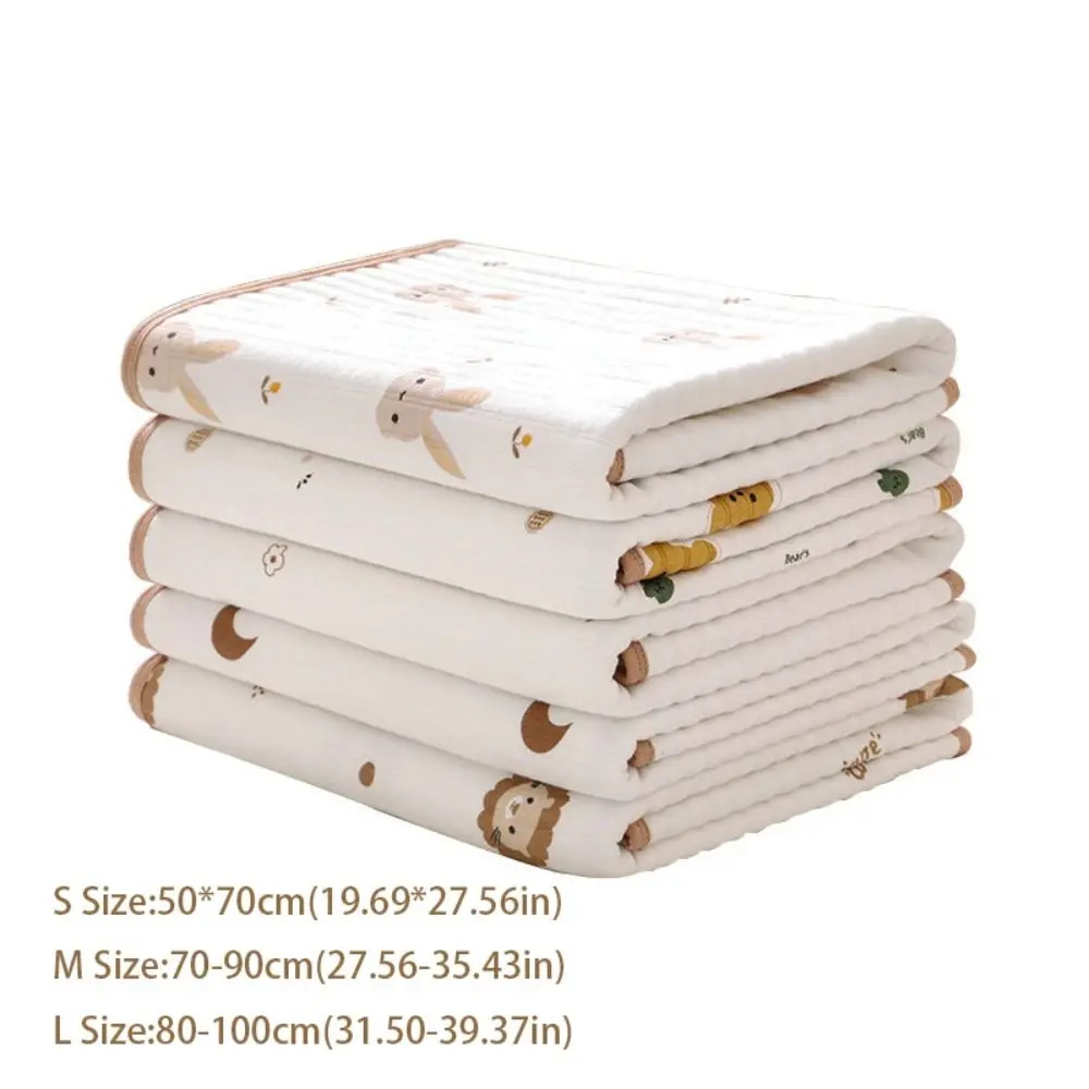 Cute Waterproof Mat Infant Diaper Mat Breathable Pure Cotton Baby Nappy Baby Bedding Toddler Changing Table Changing Pad Travel