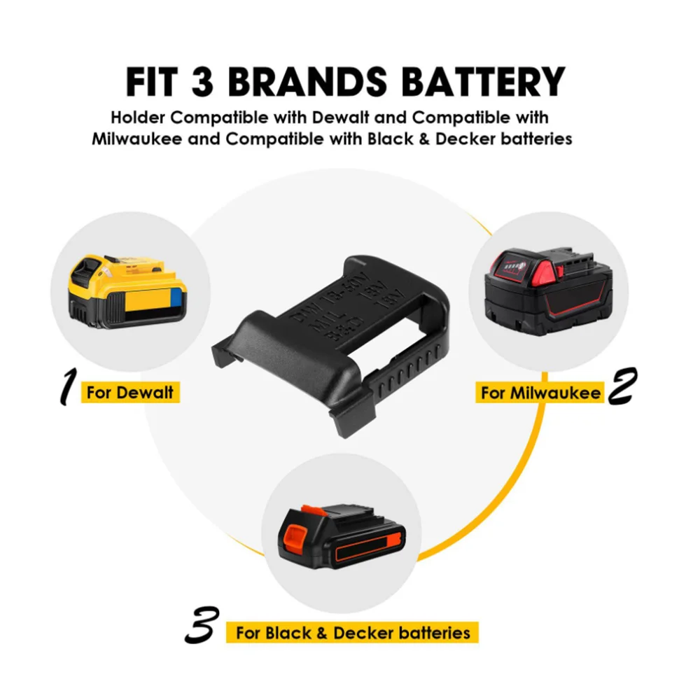 6Pcs 배터리 마운트 DeWalt Black & Decker Box 18V 20V BatteryJAS 용 배터리 보관함 홀더 보호 행거