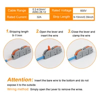 20/34/50PCS Lever Wire Connectors, 1 to 1 Inline Assemblable Wire Connector, Electrical Connectors Wire Terminals - Image 4