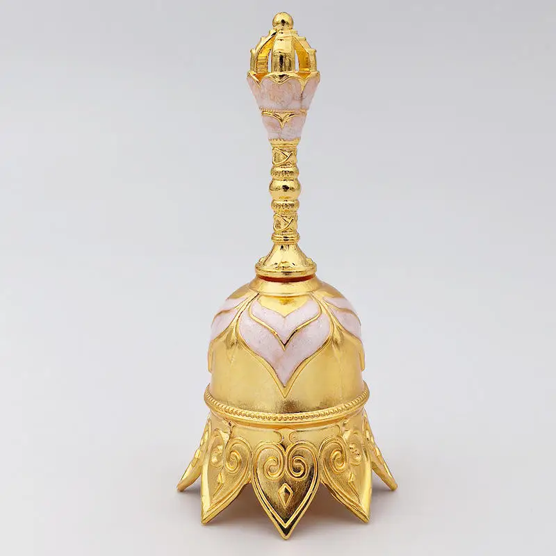 Fashion Clear Sound Hand Bell Bronze Metal Retro Loud Church Bell Golden Dinner Bell For Restaurant Bar Decor Supplies