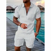 Ensemble deux pièces pour hommes, nouvelle marque tendance, impression aléatoire, décontracté, ample, manches courtes, ensemble Short et haut, été 3