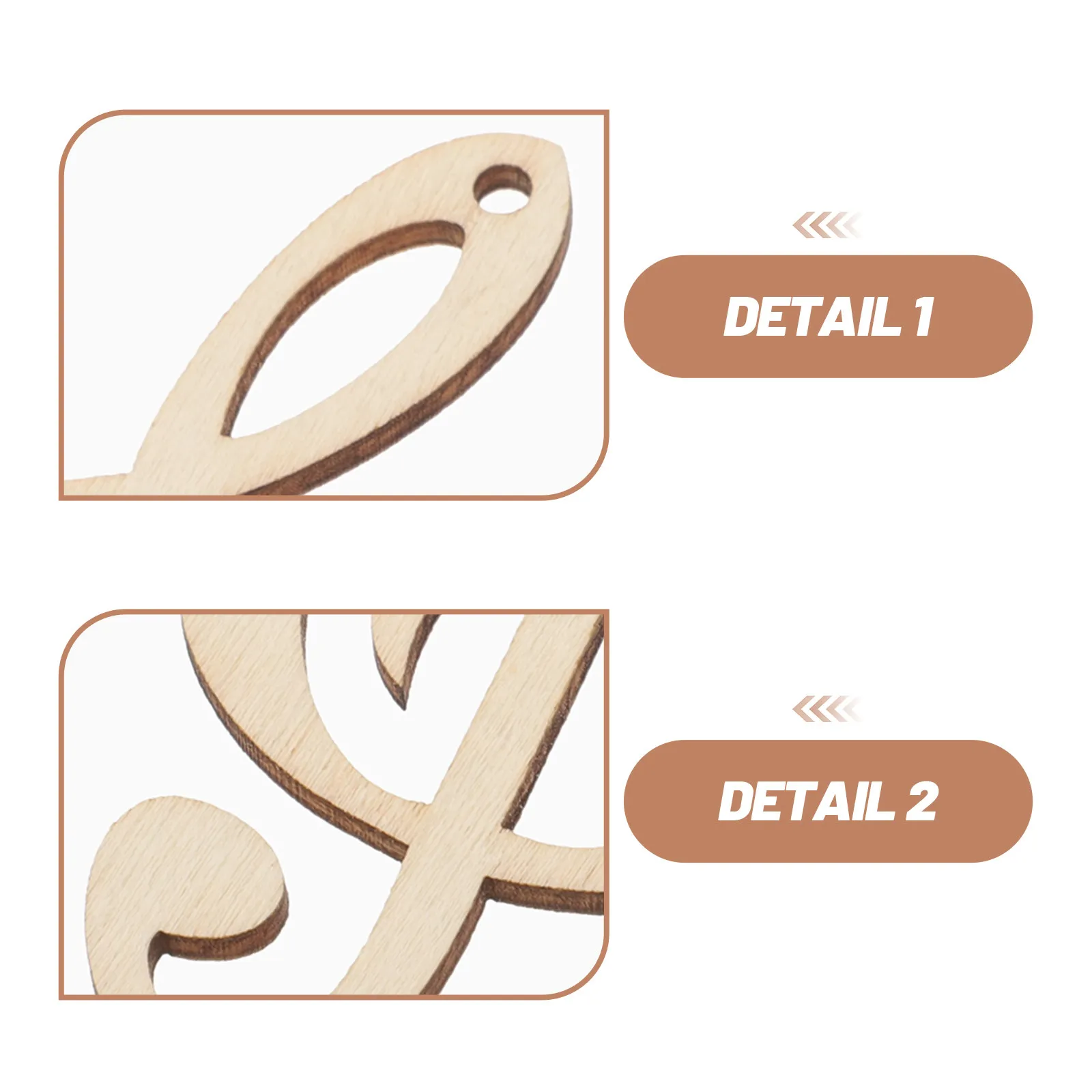40Pcs 미완성 나무 음악 노트 공예품을 위한 컷아웃 DIY 페인트칠 가능한 나무 조각 음악 스튜디오 파티 웨딩 장식