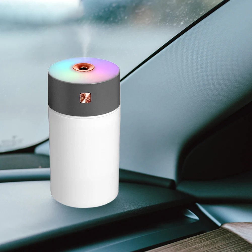 아로마 미스트 메이커 300ML 휴대용 차량용 가습기 USB 전원 2단 기어(그레이)