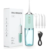 Oral Irrigator Portable Dental Water Flosser USB Rechargeable Water Jet Floss Tooth Pick 4 Jet Tip 220ml 3 Modes IPX7 1400rpm 2