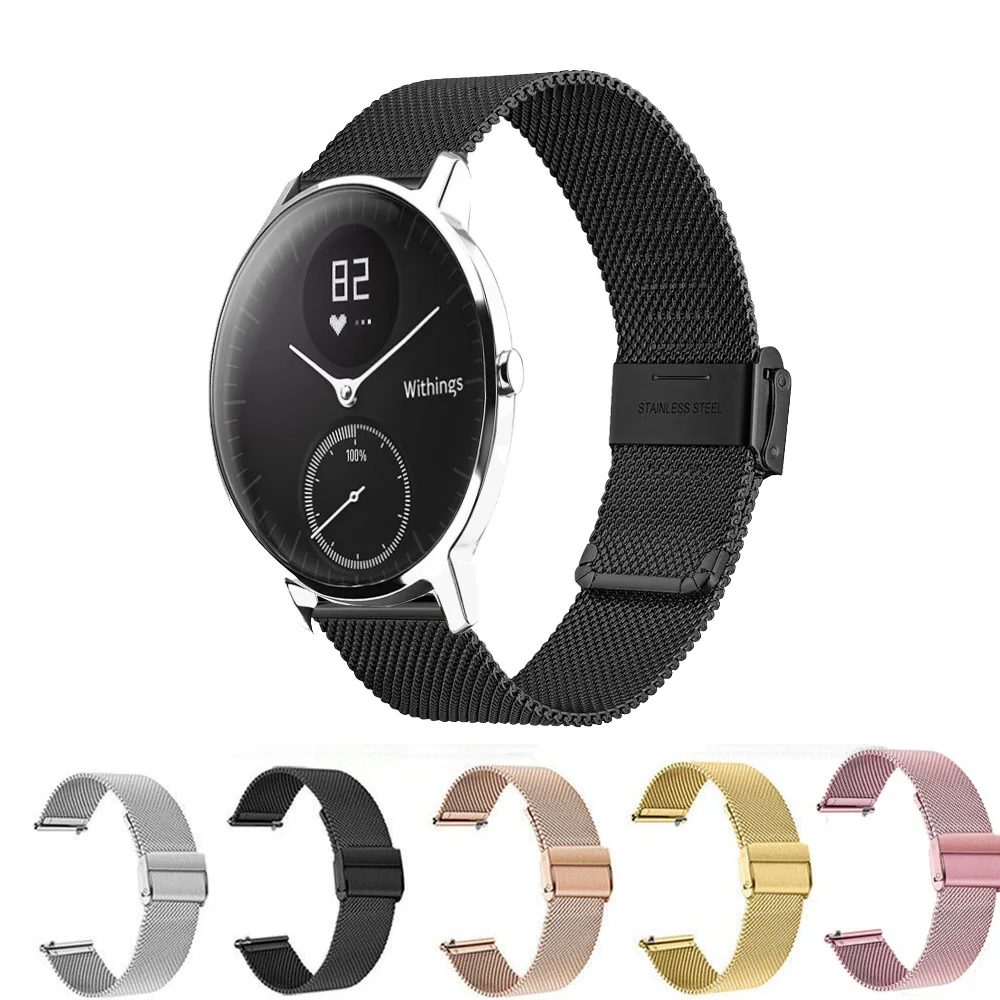 FTRONGRT 20mm Cinturino Compatibile con Nokia Withings Steel HR, Silicone Cinturino di Ricambio Compatibile con Nokia Withings Steel HR-Fibbia Nera Blu Navy