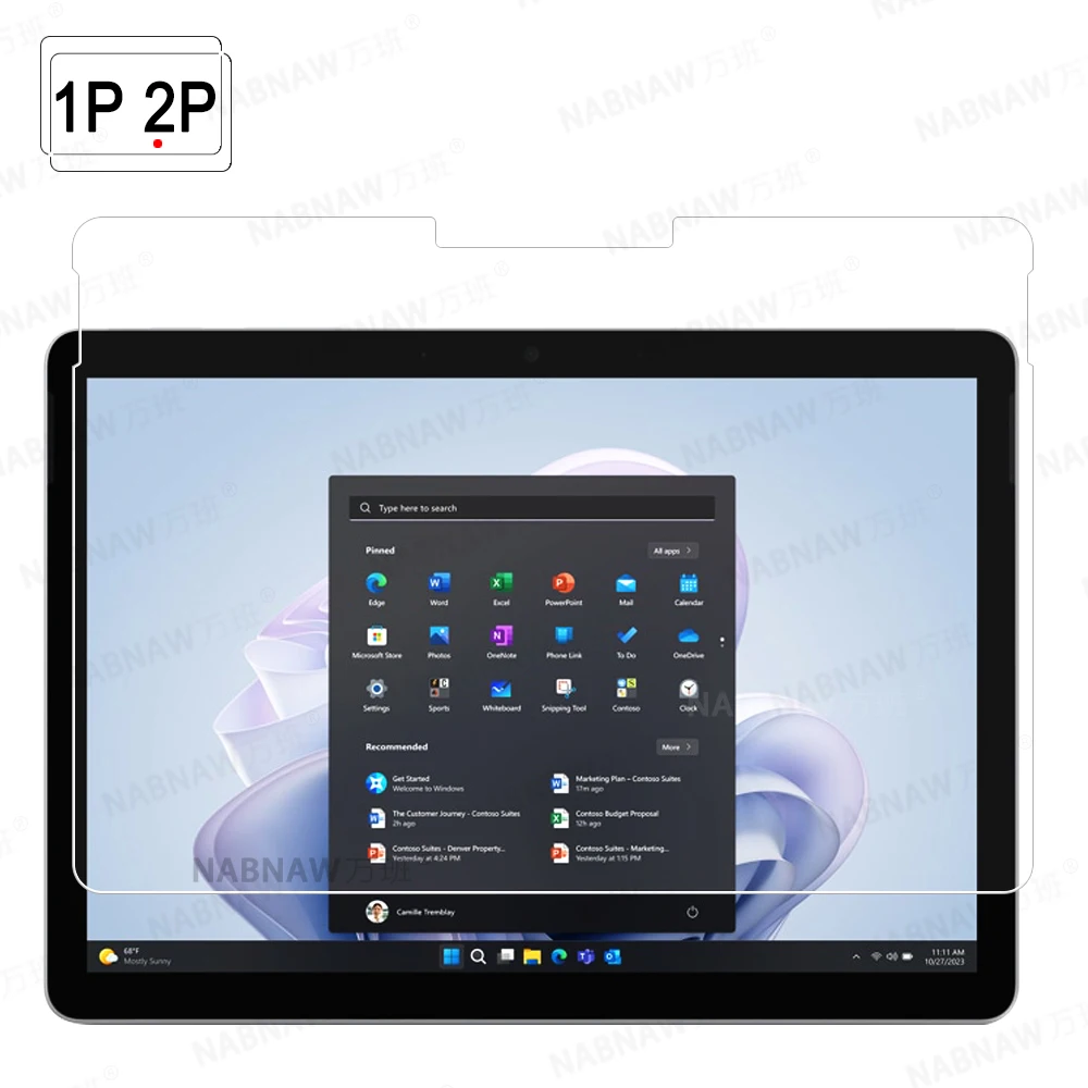 Proteggi Schermo In Vetro Temperato Antigraffio Senza Difetti Per Microsoft Surface Go 4 Pellicola Per Tablet Windows Da 10.5 Pollici