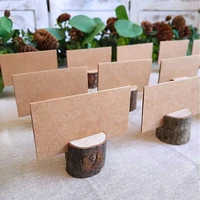 Small Natural Wooden Place Card Holders Stand Wedding Party Birthday Table Number Holder Photo Picture Holders Decor Accessories 2