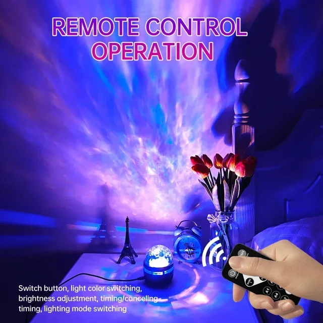 LED Galaxy Projector Light Multi-color Remote Control for Bedroom Decoration Christmas Star Projector Night Light New Year Gift 5