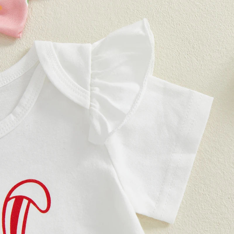 0-12M 내 첫 부활절 복장 소녀 토끼 Romper 바디 슈트 + 프릴 투투 반바지 Bloomer 1st Easter Clothes