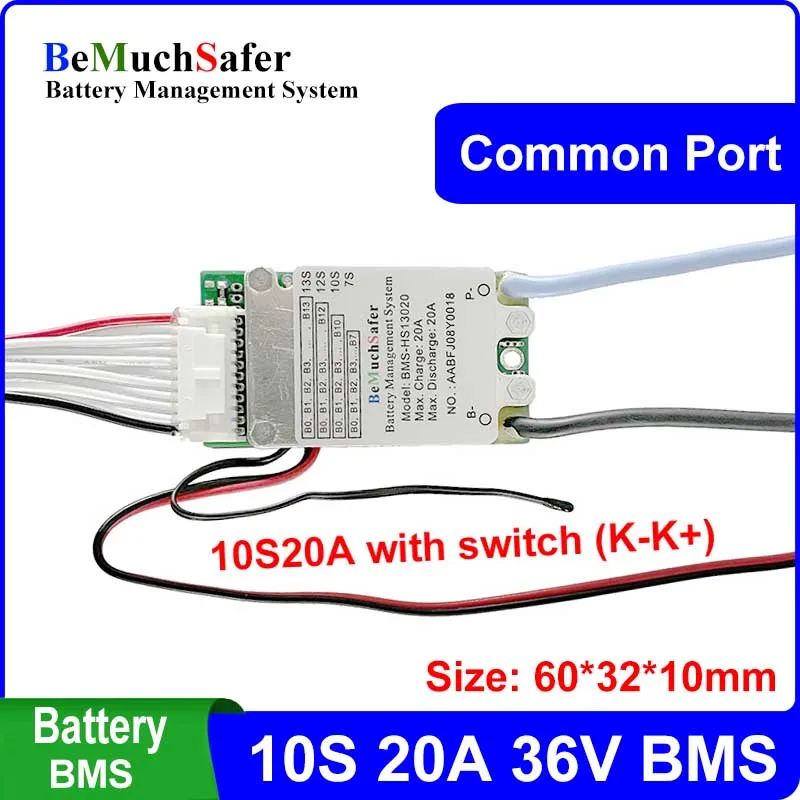 

10S 20A 15A 36V Battery BMS Common Port With On/Off Switch Temperature Sensor 10S20A 10S15A 37V PCM for DIY EBike Battery Pack