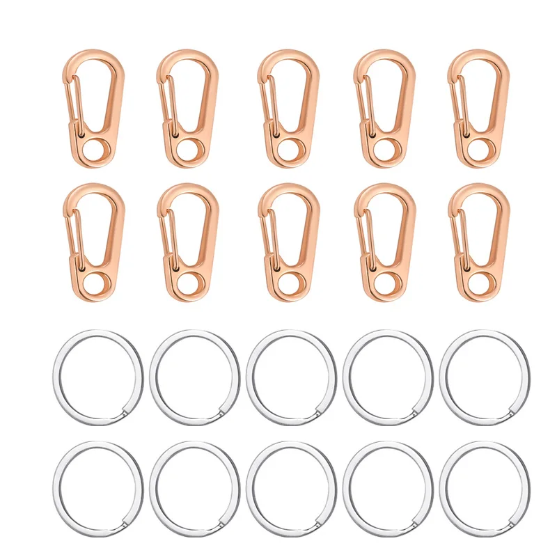 10 stücke Mini Karabiner Set Outdoor Camping Paracord Seil Clip Rucksack Hängen Schnalle Kirsite DIY Schlüsselbund Handgemachte Zubehör – Detail 14