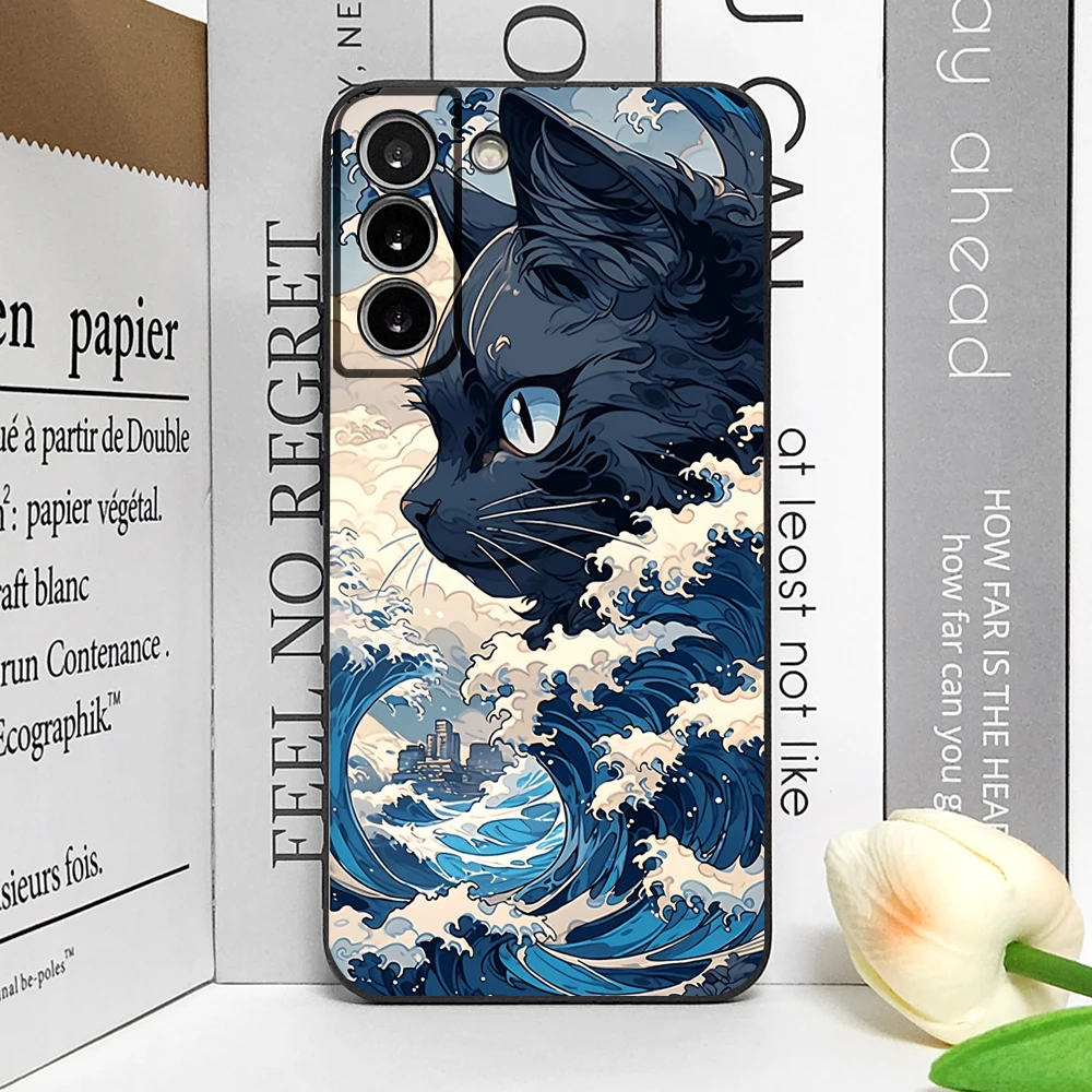 Japan The Great Wave of Kanagawa Cat Art Phone Case - Ultra Soft Cover