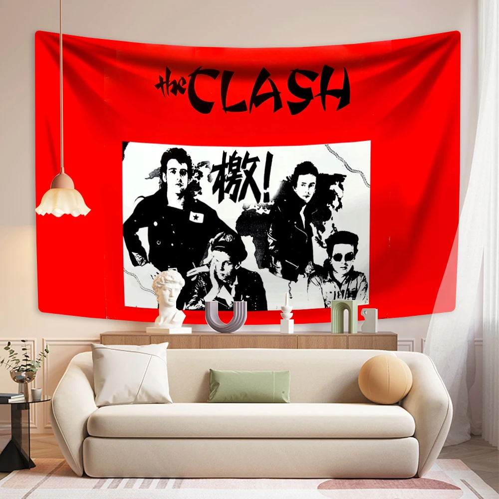 Music Tapestry Rock And Roll Heavy Metal The Clashs Wall Hanging Bedroom Decoration Large Fabric Dorm Backdrop Concert Decor tapestry decorations