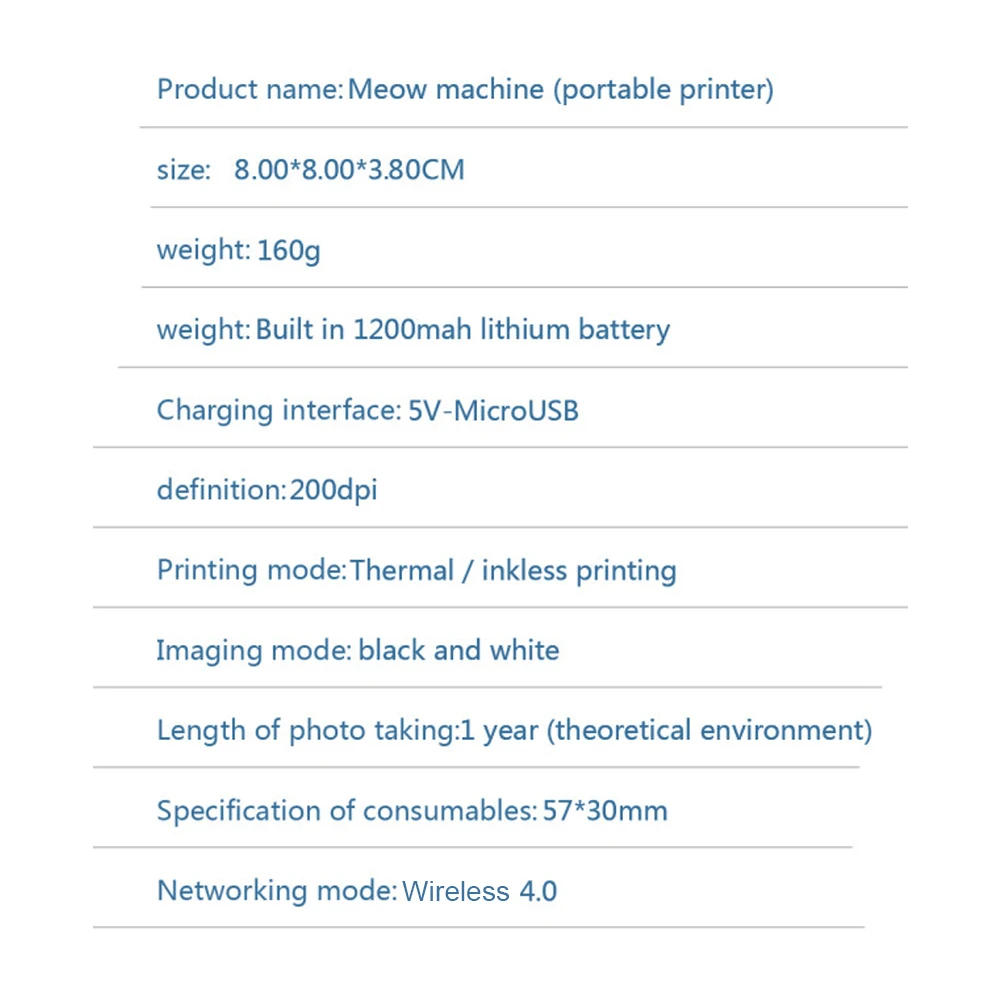 C19 휴대용 200dpi 감열 프린터(종이 포함) 학생 노트 라벨 인쇄 장치