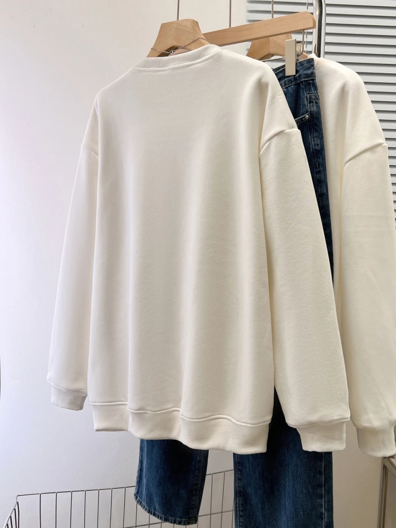 Women's Casual Artificial Fur Cotton Sweater, Loose Large Plush Top, Thick Winter Pullovers, Female Clothing, Autumn Fashion