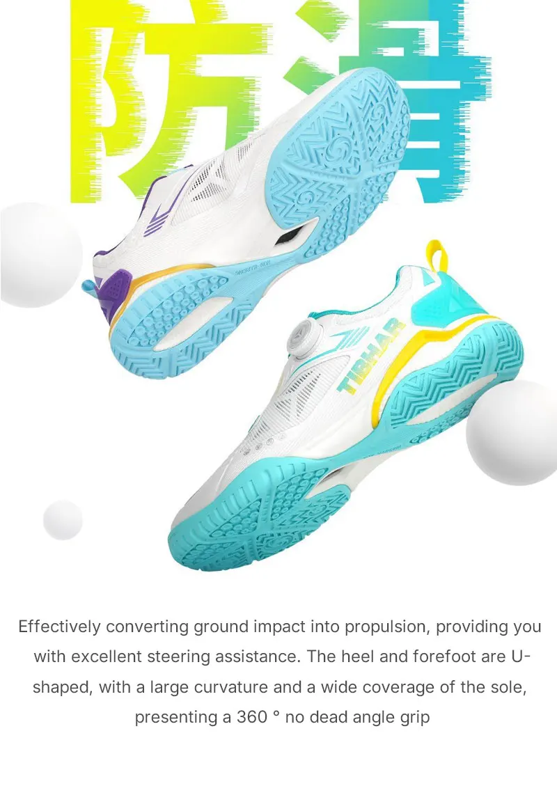 TIBHAR Tischtennisschuhe für Herren und Damen, professionelle Ping-Pong-Sneaker, Indoor-Schuhe mit Popcorn-Kissen und Carbonplatte – Detail 8