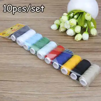 10Pcs/Set Polyester Sewing Thread 200 Yards/Spool Home Sewing Kit for Hand and Machine Thread to Sew Hand Embroidery Supplies 1